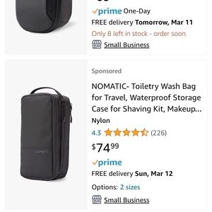 Nomatic toiletry travel  bag.